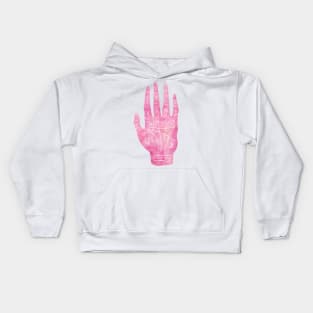 Palm Reading Chart - Pink Kids Hoodie